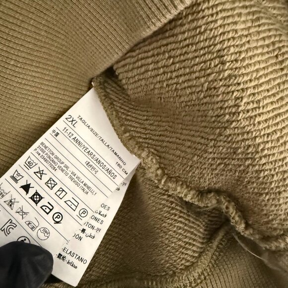 United Colors of Benetton Kangaroo Pocket Crew Neck Sweatshirt Kids Size 2XL - Picture 7 of 12